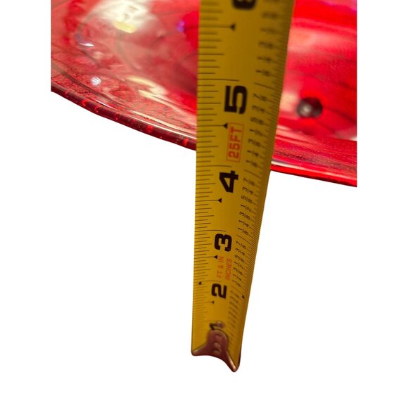 Mikasa 15" Red Textured Decorative Bowl With Raised Circular Design - Picture 6 of 7